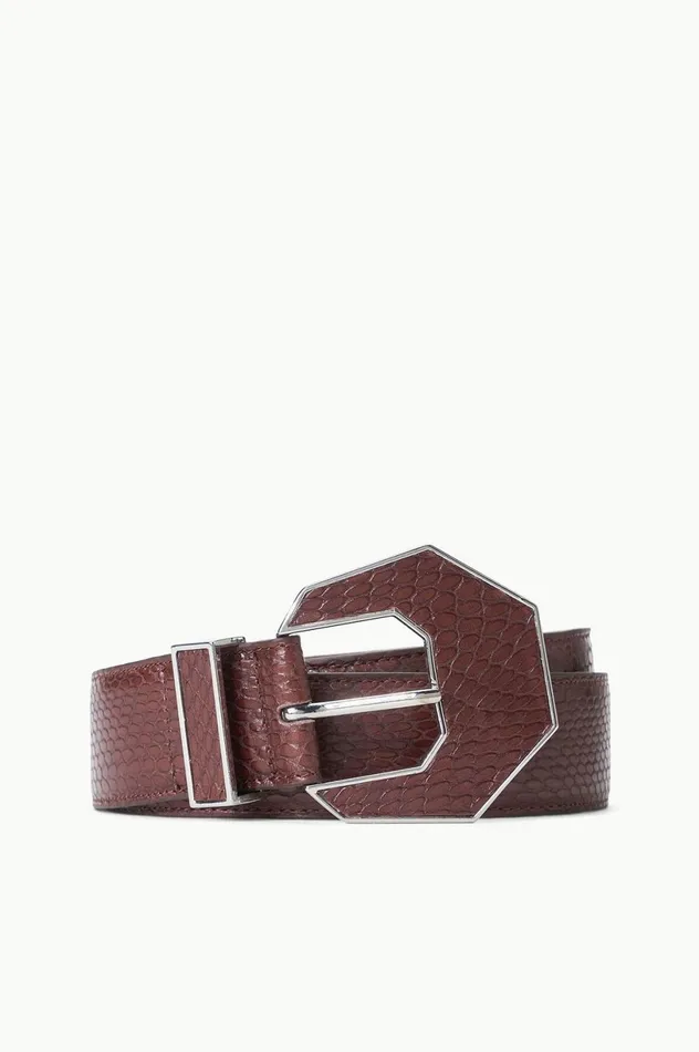 Women Belts STAUD STAUD INLAY BUCKLE BELT 8211 38MM MAHOGANY