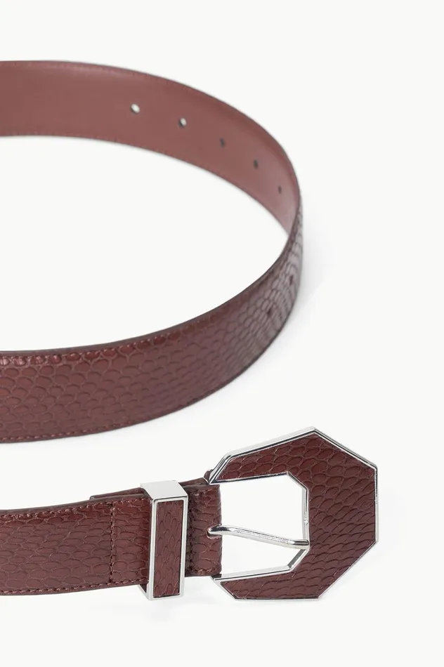 Women Belts STAUD STAUD INLAY BUCKLE BELT 8211 38MM MAHOGANY Women Belts STAUD STAUD INLAY BUCKLE BELT 8211 38MM MAHOGANY