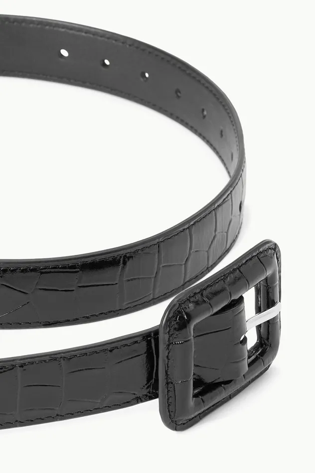 Women Belts STAUD STAUD JEANS BELT BLACK CROC EMBOSSED Women Belts STAUD STAUD JEANS BELT BLACK CROC EMBOSSED