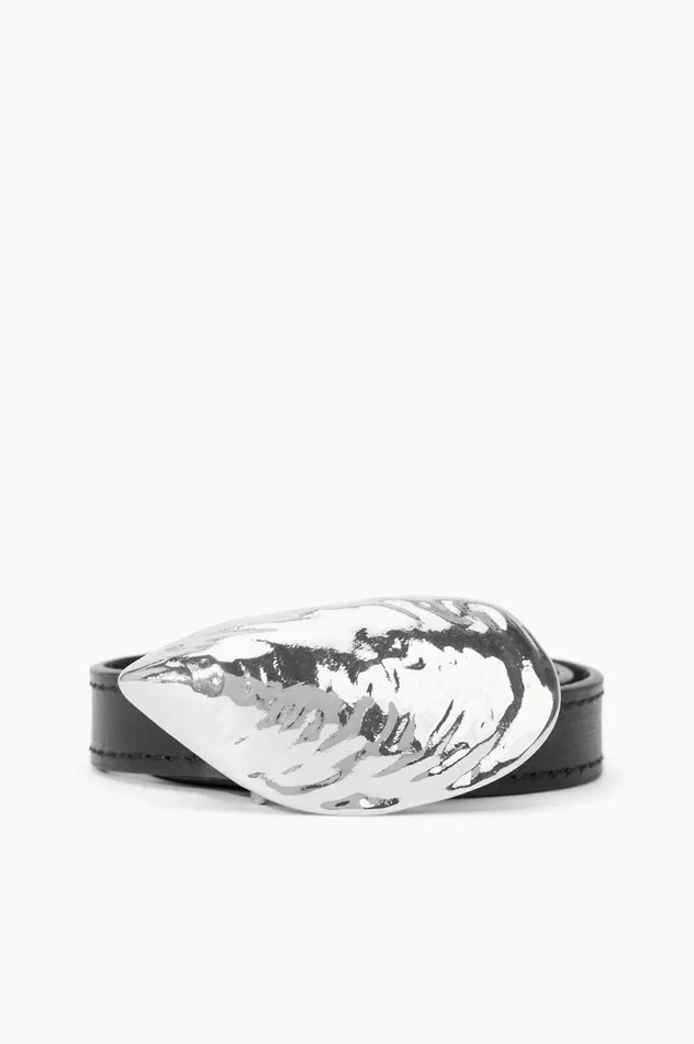 Women Belts STAUD STAUD SHELL BUCKLE BELT BLACK