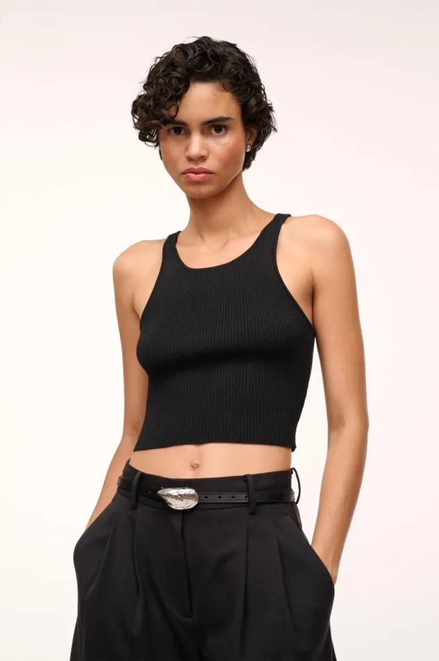 Women Belts STAUD STAUD SHELL BUCKLE BELT BLACK Women Belts STAUD STAUD SHELL BUCKLE BELT BLACK