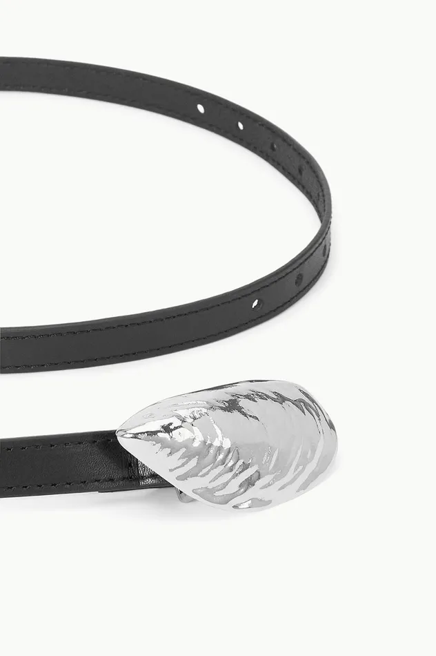 Women Belts STAUD STAUD SHELL BUCKLE BELT BLACK Women Belts STAUD STAUD SHELL BUCKLE BELT BLACK