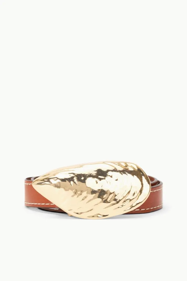 Women Belts STAUD STAUD SHELL BUCKLE BELT TAN