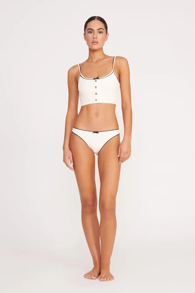 Women Bikinis STAUD STAUD ABBY SWIM TOP IVORY BLACK Women Bikinis STAUD STAUD ABBY SWIM TOP IVORY BLACK