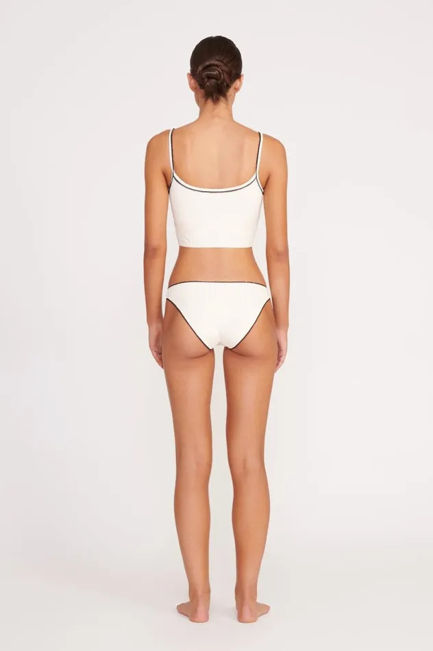 Women Bikinis STAUD STAUD ABBY SWIM TOP IVORY BLACK Women Bikinis STAUD STAUD ABBY SWIM TOP IVORY BLACK