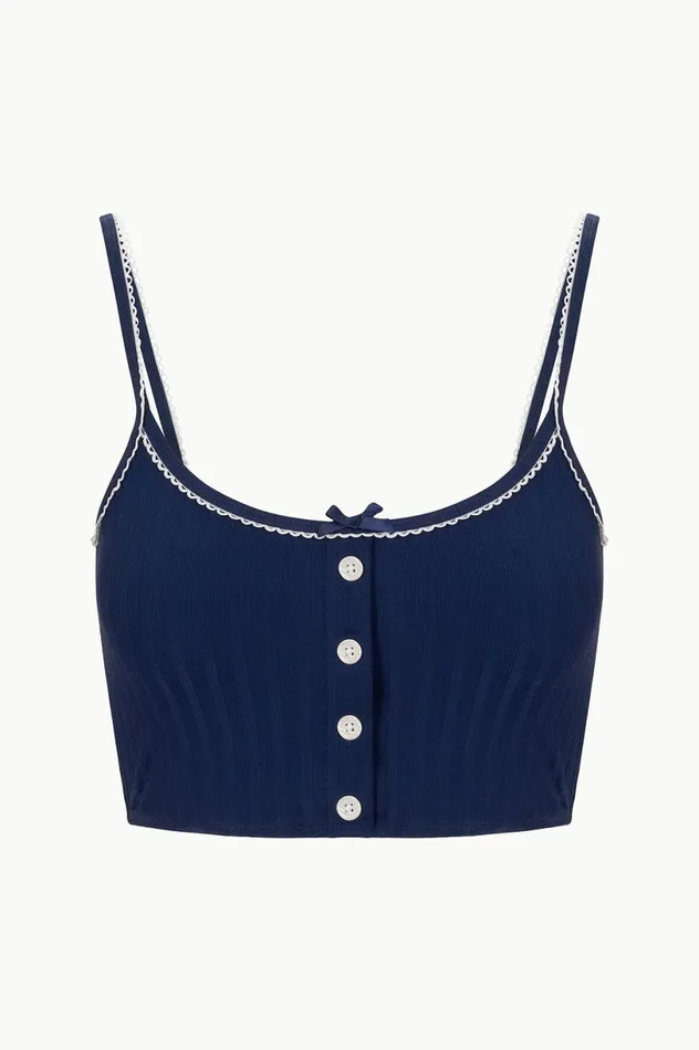 Women Bikinis STAUD STAUD ABBY SWIM TOP NAVY WHITE Women Bikinis STAUD STAUD ABBY SWIM TOP NAVY WHITE