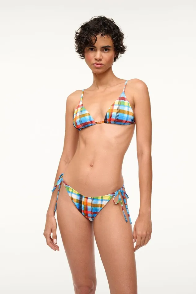 Women Bikinis STAUD STAUD ALEXIS TRIANGLE TOP MADRAS PLAID
