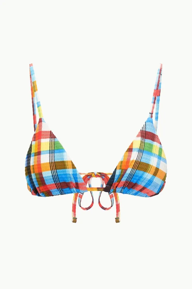 Women Bikinis STAUD STAUD ALEXIS TRIANGLE TOP MADRAS PLAID Women Bikinis STAUD STAUD ALEXIS TRIANGLE TOP MADRAS PLAID