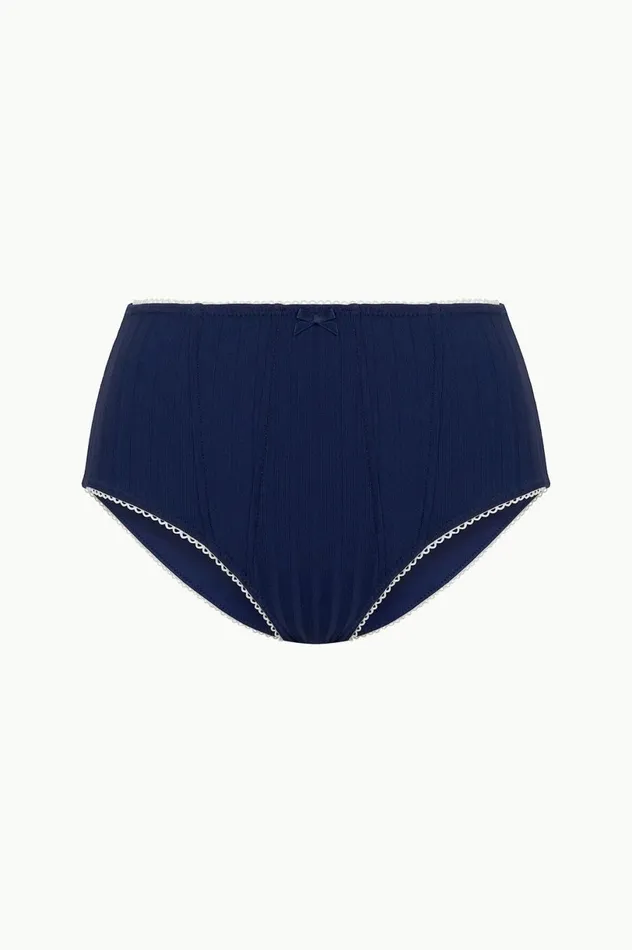 Women Bikinis STAUD STAUD BRENTON HIGH RISE BIKINI BOTTOM NAVY WHITE Women Bikinis STAUD STAUD BRENTON HIGH RISE BIKINI BOTTOM NAVY WHITE