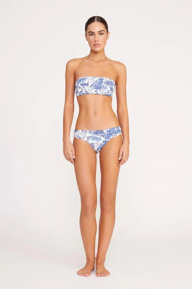 Women Bikinis STAUD STAUD CORSAGE BIKINI BOTTOM BLUE TOILE