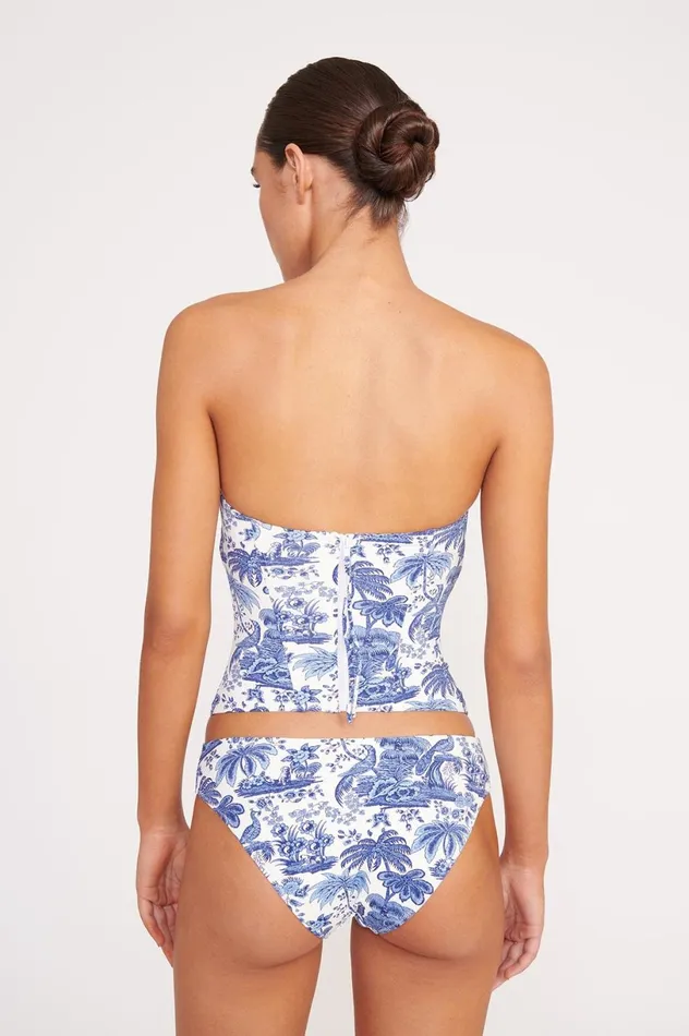 Women Bikinis STAUD STAUD CORSAGE BIKINI BOTTOM BLUE TOILE