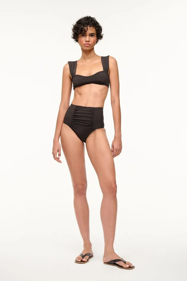 Women Bikinis STAUD STAUD DECLAN HIGH RISE BIKINI BOTTOM BLACK
