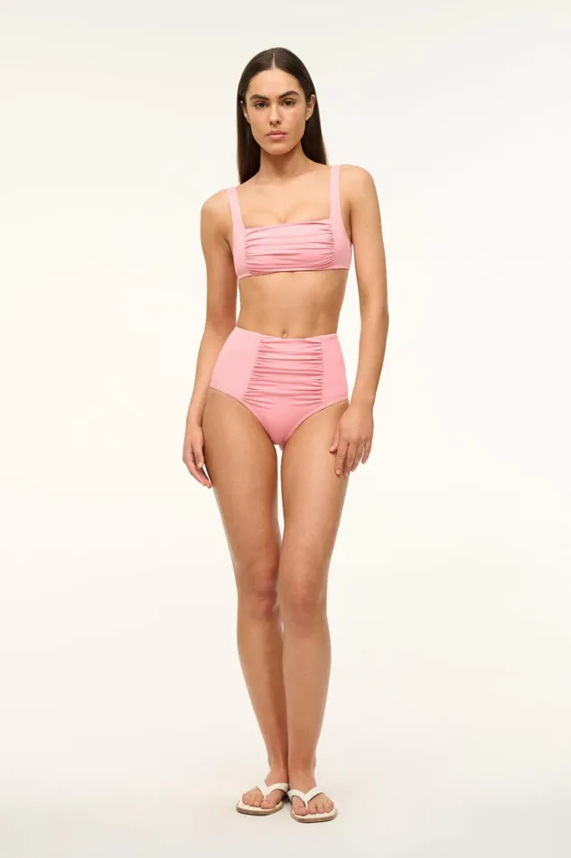 Women Bikinis STAUD STAUD DECLAN HIGH RISE BIKINI BOTTOM PEARL PINK