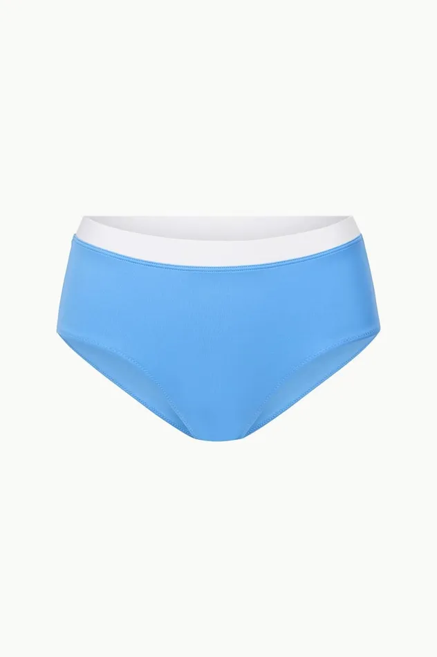 Women Bikinis STAUD STAUD DEVON HIGH RISE BIKINI BOTTOM AZURE WHITE