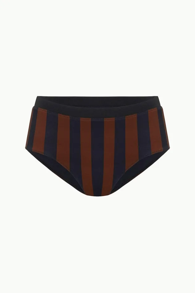 Women Bikinis STAUD STAUD DEVON HIGH RISE BIKINI BOTTOM BLACK TAN SEASHORE STRIPE Women Bikinis STAUD STAUD DEVON HIGH RISE BIKINI BOTTOM BLACK TAN SEASHORE STRIPE