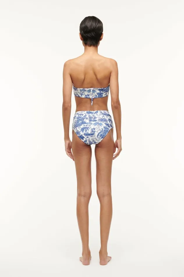 Women Bikinis STAUD STAUD DEVON HIGH RISE BIKINI BOTTOM BLUE TOILE Women Bikinis STAUD STAUD DEVON HIGH RISE BIKINI BOTTOM BLUE TOILE