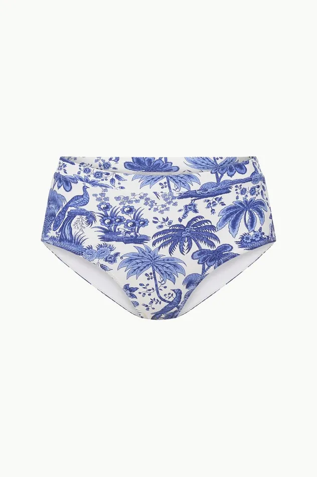 Women Bikinis STAUD STAUD DEVON HIGH RISE BIKINI BOTTOM BLUE TOILE Women Bikinis STAUD STAUD DEVON HIGH RISE BIKINI BOTTOM BLUE TOILE