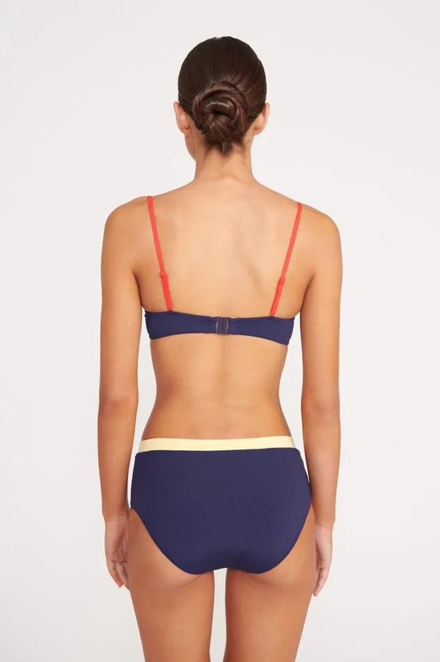 Women Bikinis STAUD STAUD DEVON HIGH RISE BIKINI BOTTOM NAVY COLORBLOCK Women Bikinis STAUD STAUD DEVON HIGH RISE BIKINI BOTTOM NAVY COLORBLOCK
