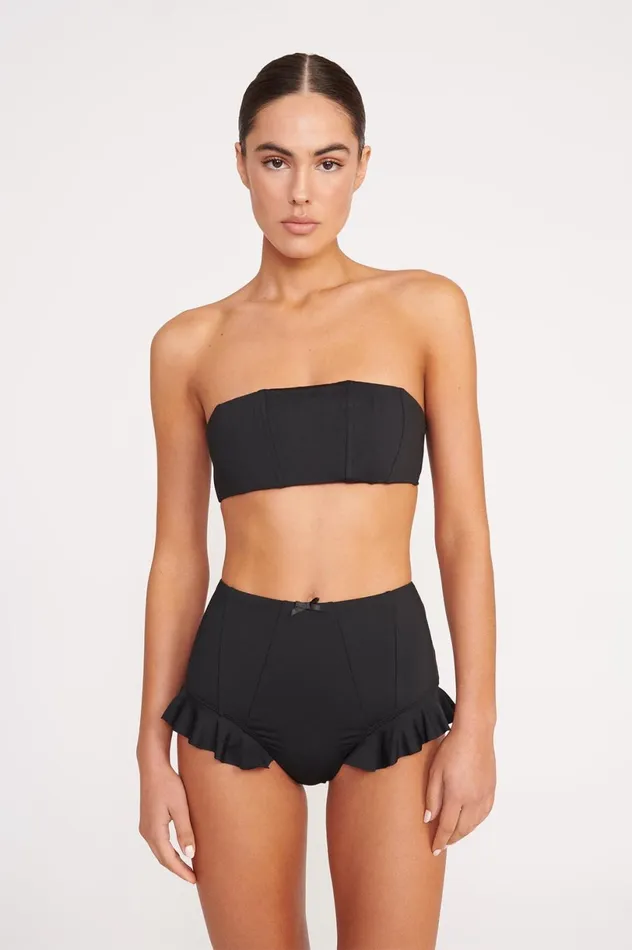 Women Bikinis STAUD STAUD FLOURISH HIGH RISE BIKINI BOTTOM BLACK Women Bikinis STAUD STAUD FLOURISH HIGH RISE BIKINI BOTTOM BLACK