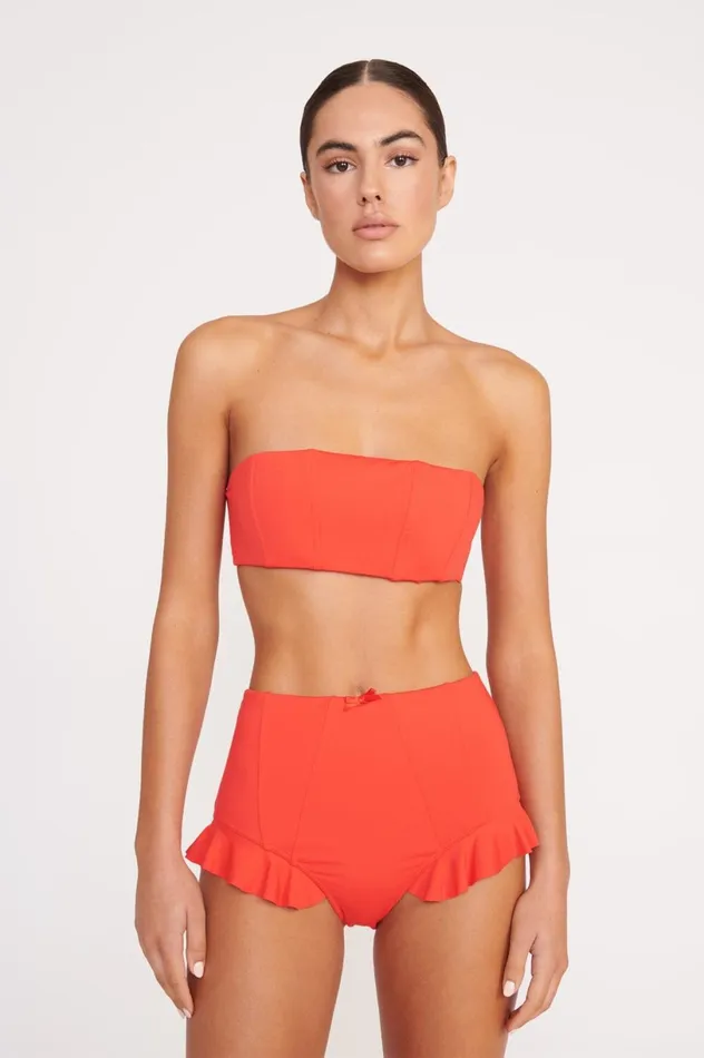 Women Bikinis STAUD STAUD FLOURISH HIGH RISE BIKINI BOTTOM RED ROSE Women Bikinis STAUD STAUD FLOURISH HIGH RISE BIKINI BOTTOM RED ROSE
