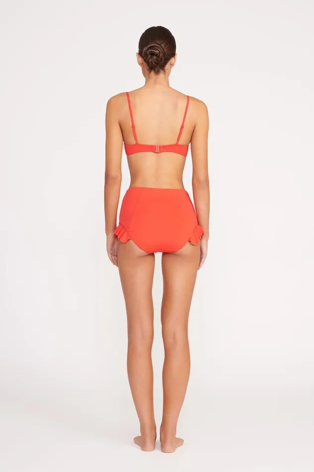 Women Bikinis STAUD STAUD FLOURISH HIGH RISE BIKINI BOTTOM RED ROSE Women Bikinis STAUD STAUD FLOURISH HIGH RISE BIKINI BOTTOM RED ROSE