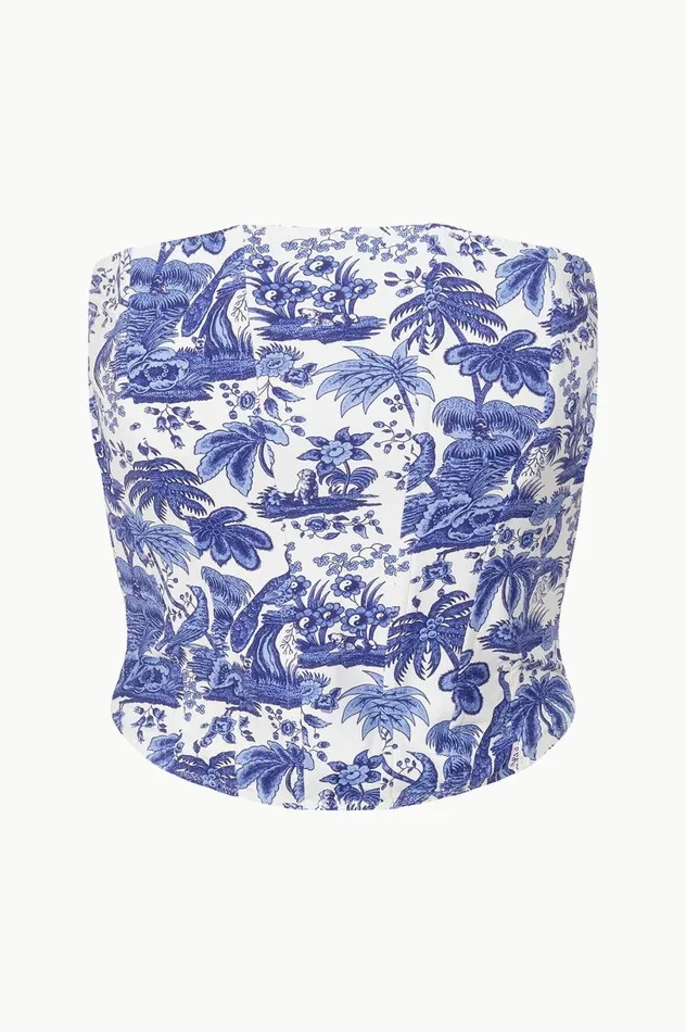 Women Bikinis STAUD STAUD FRANCESCA BIKINI TOP BLUE TOILE