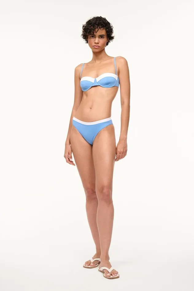 Women Bikinis STAUD STAUD GEMMA BIKINI BOTTOM AZURE WHITE