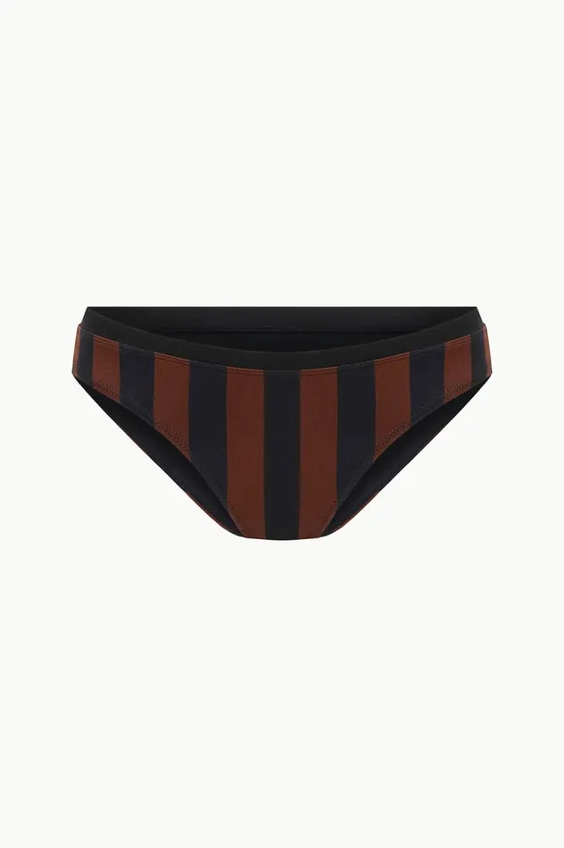 Women Bikinis STAUD STAUD GEMMA BIKINI BOTTOM BLACK TAN SEASHORE STRIPE