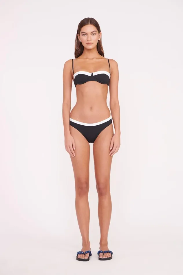 Women Bikinis STAUD STAUD GEMMA BIKINI BOTTOM BLACK WHITE Women Bikinis STAUD STAUD GEMMA BIKINI BOTTOM BLACK WHITE