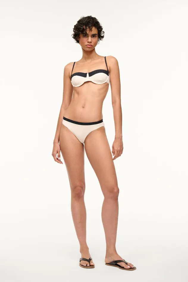 Women Bikinis STAUD STAUD GEMMA BIKINI BOTTOM IVORY BLACK