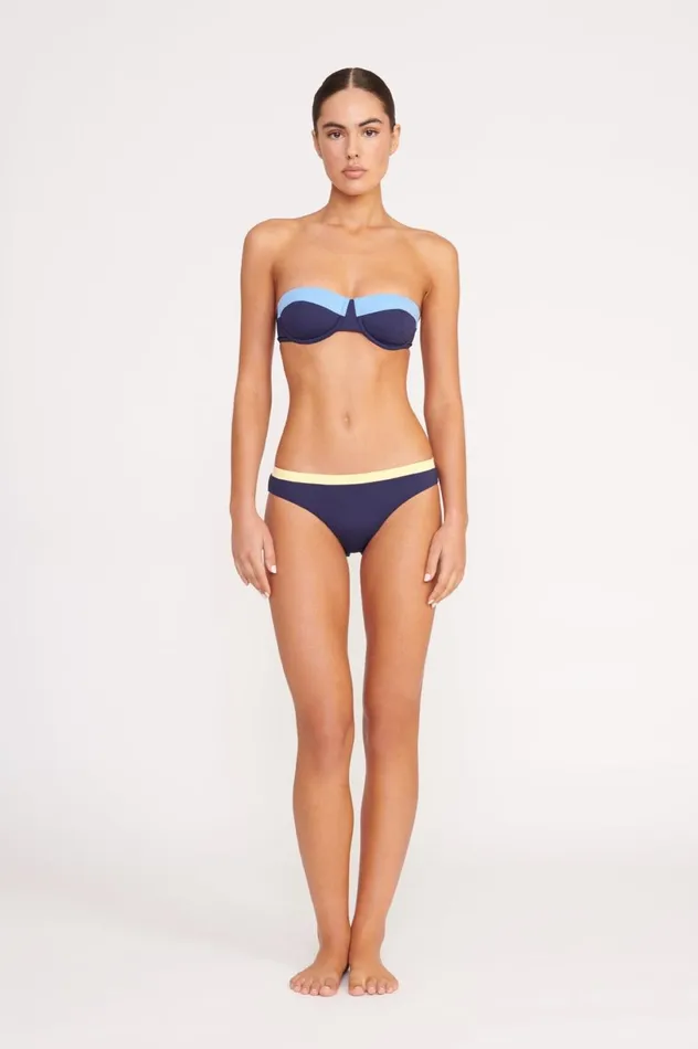 Women Bikinis STAUD STAUD GEMMA BIKINI BOTTOM NAVY COLORBLOCK