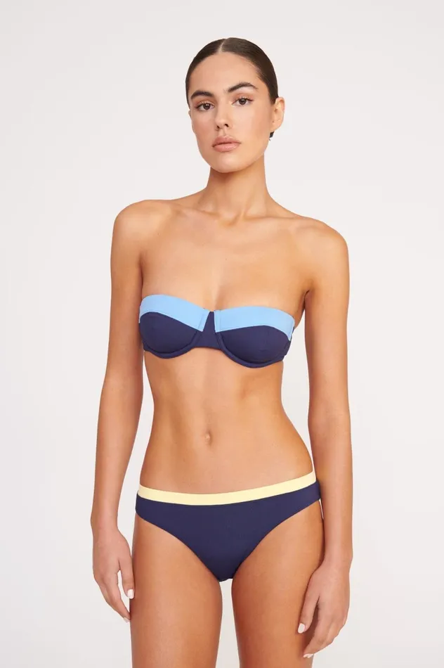 Women Bikinis STAUD STAUD GEMMA BIKINI BOTTOM NAVY COLORBLOCK