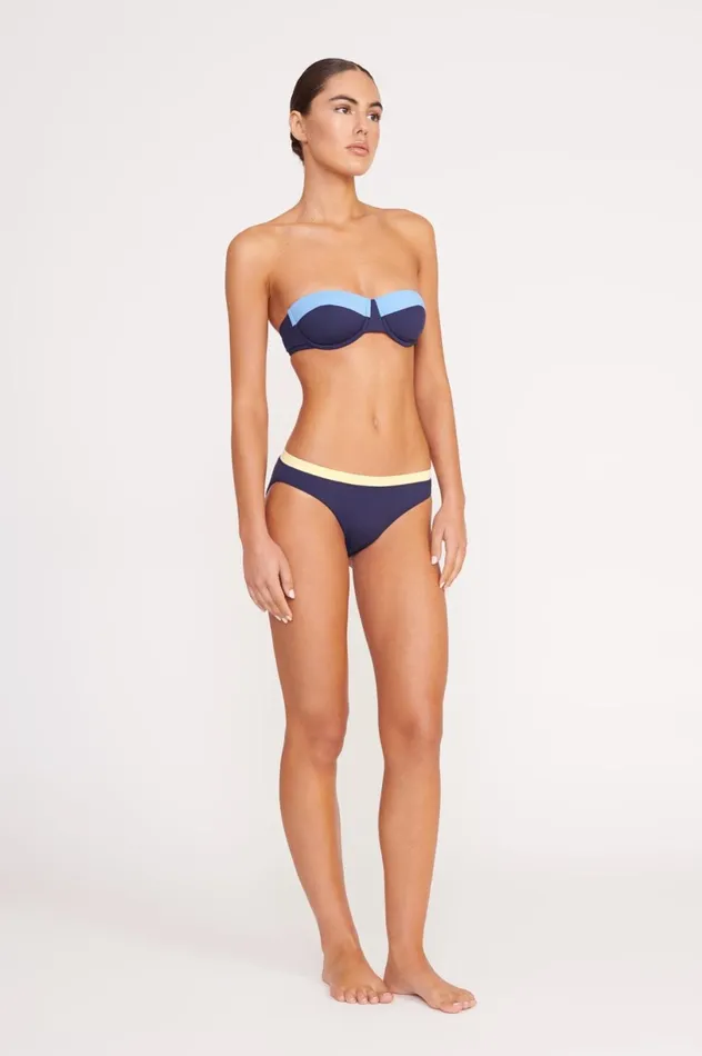 Women Bikinis STAUD STAUD GEMMA BIKINI BOTTOM NAVY COLORBLOCK