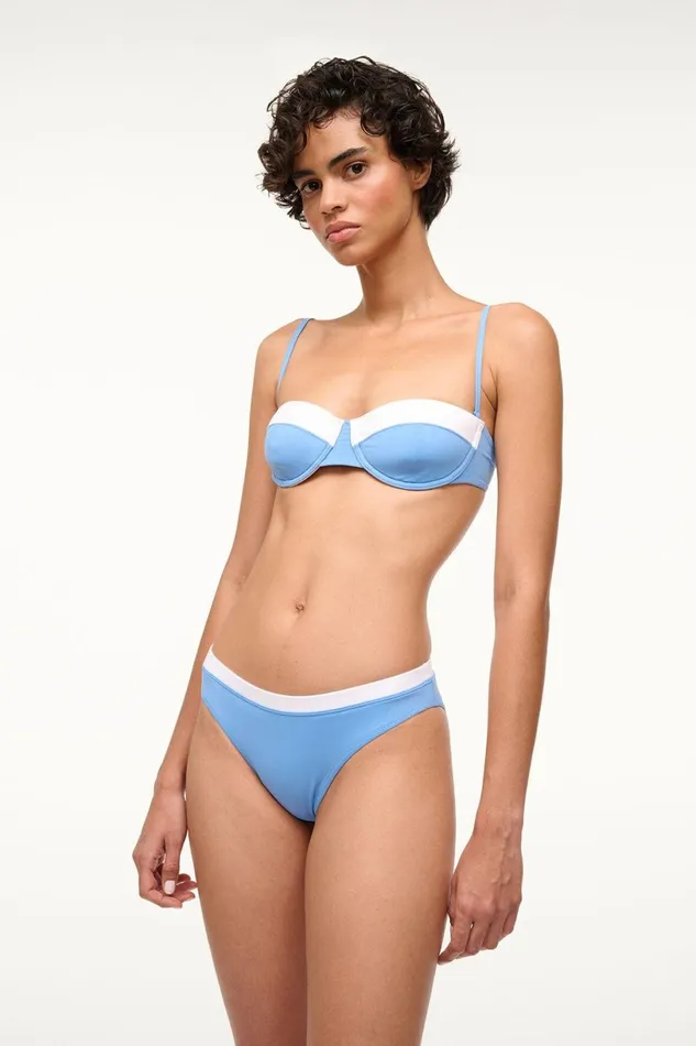 Women Bikinis STAUD STAUD JO BALCONETTE BIKINI TOP AZURE WHITE