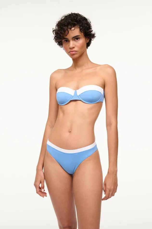 Women Bikinis STAUD STAUD JO BALCONETTE BIKINI TOP AZURE WHITE Women Bikinis STAUD STAUD JO BALCONETTE BIKINI TOP AZURE WHITE
