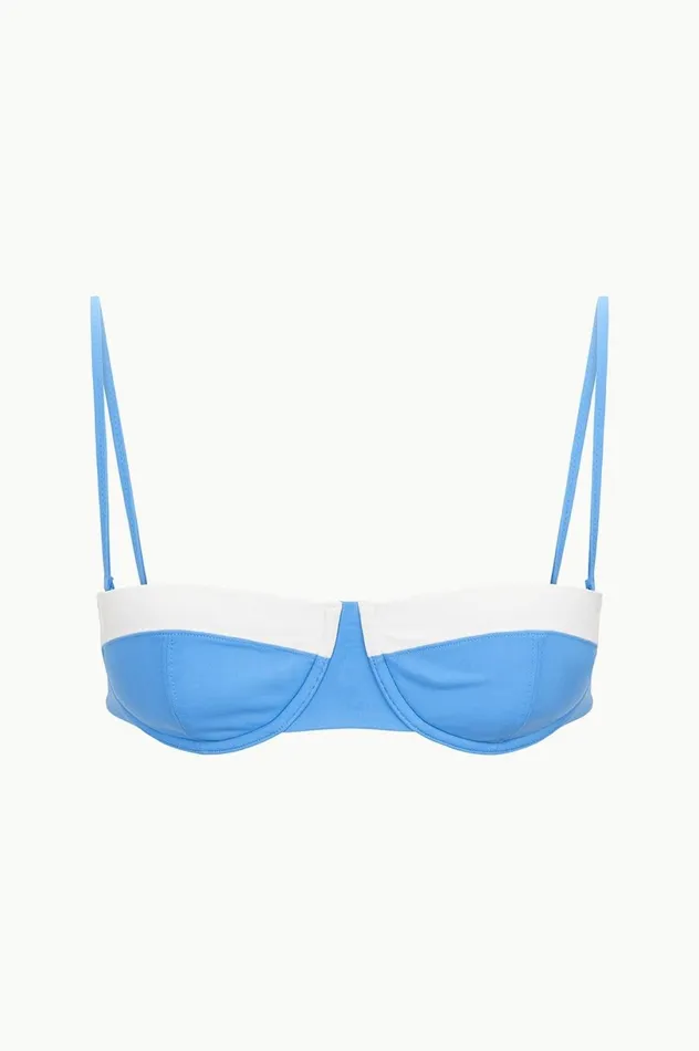 Women Bikinis STAUD STAUD JO BALCONETTE BIKINI TOP AZURE WHITE Women Bikinis STAUD STAUD JO BALCONETTE BIKINI TOP AZURE WHITE