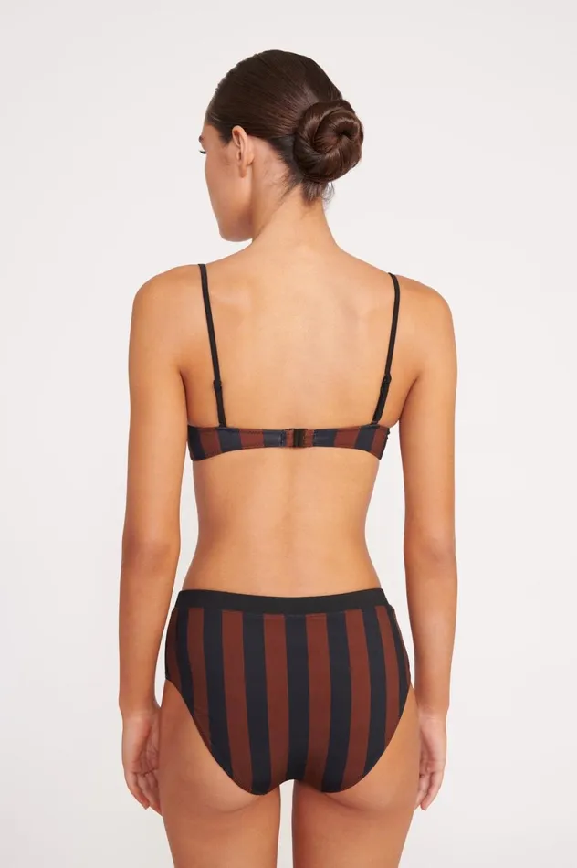 Women Bikinis STAUD STAUD JO BALCONETTE BIKINI TOP BLACK TAN SEASHORE STRIPE Women Bikinis STAUD STAUD JO BALCONETTE BIKINI TOP BLACK TAN SEASHORE STRIPE