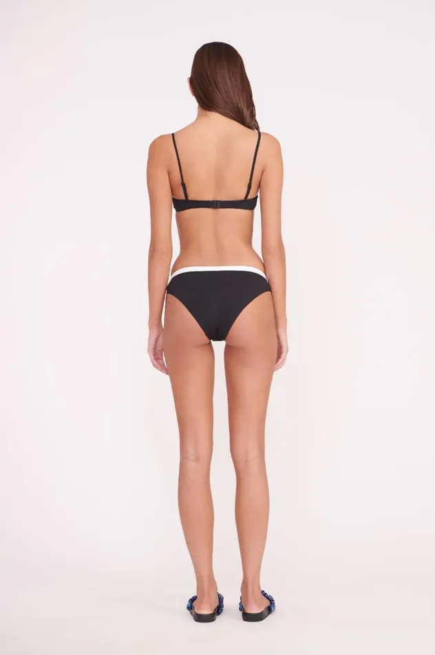 Women Bikinis STAUD STAUD JO BALCONETTE BIKINI TOP BLACK WHITE