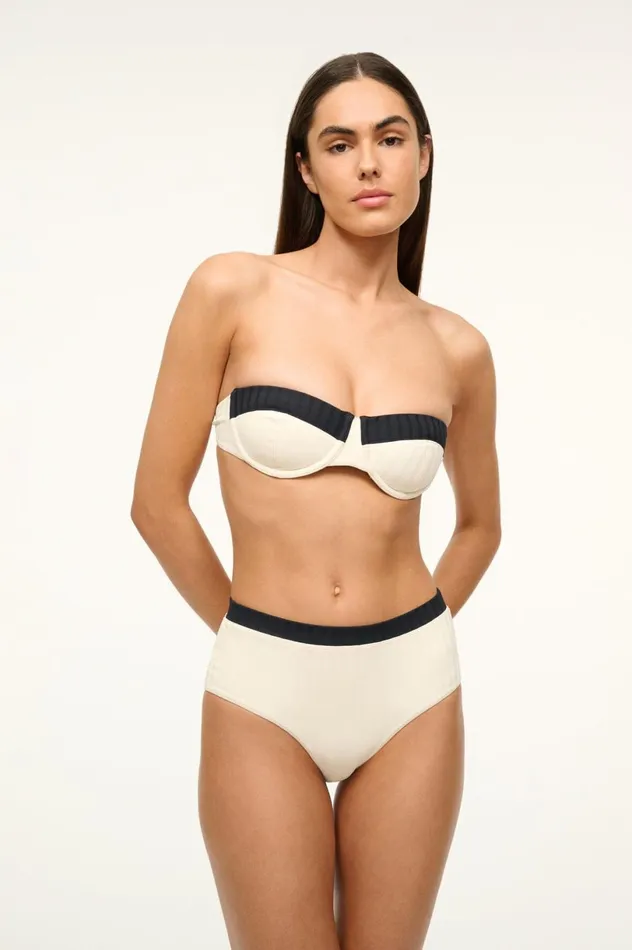 Women Bikinis STAUD STAUD JO BALCONETTE BIKINI TOP IVORY BLACK Women Bikinis STAUD STAUD JO BALCONETTE BIKINI TOP IVORY BLACK