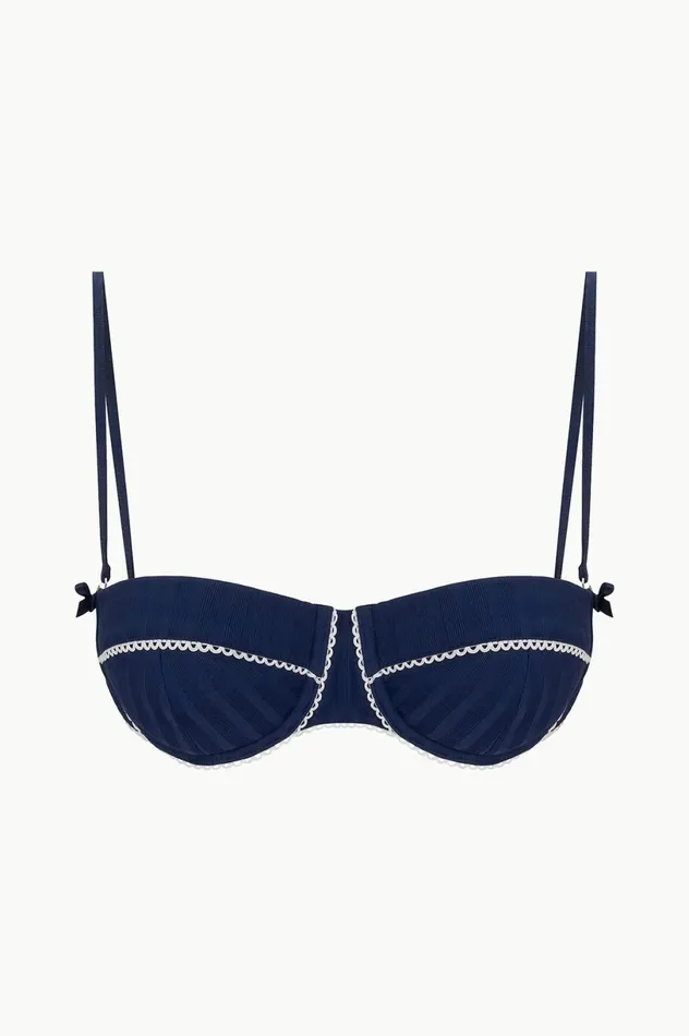 Women Bikinis STAUD STAUD JO BALCONETTE BIKINI TOP NAVY WHITE Women Bikinis STAUD STAUD JO BALCONETTE BIKINI TOP NAVY WHITE