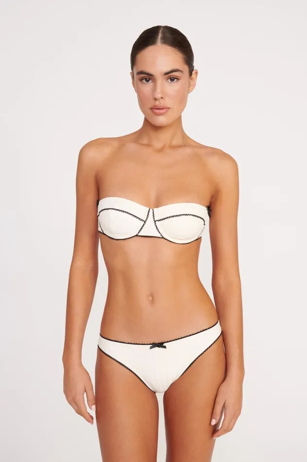 Women Bikinis STAUD STAUD KIT BIKINI BOTTOM IVORY BLACK Women Bikinis STAUD STAUD KIT BIKINI BOTTOM IVORY BLACK