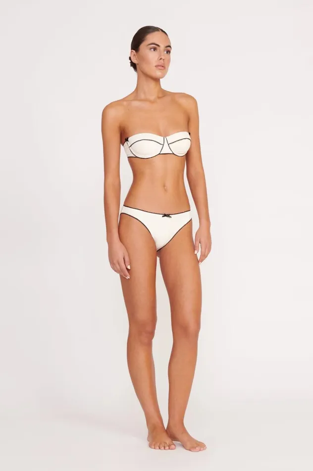 Women Bikinis STAUD STAUD KIT BIKINI BOTTOM IVORY BLACK Women Bikinis STAUD STAUD KIT BIKINI BOTTOM IVORY BLACK