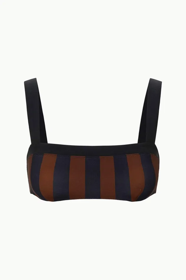 Women Bikinis STAUD STAUD LIV BIKINI TOP BLACK TAN SEASHORE STRIPE