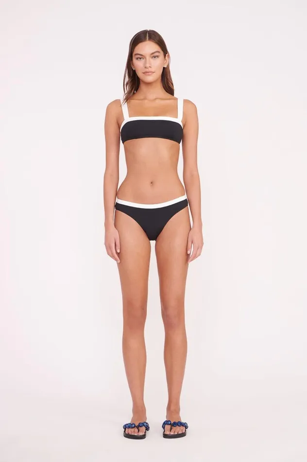 Women Bikinis STAUD STAUD LIV BIKINI TOP BLACK WHITE Women Bikinis STAUD STAUD LIV BIKINI TOP BLACK WHITE