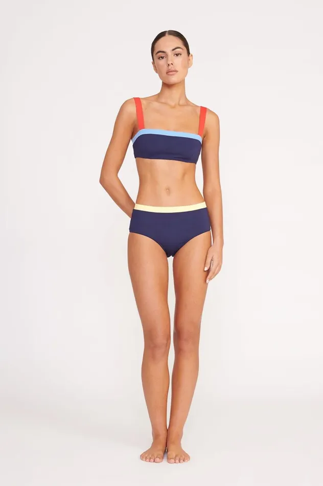 Women Bikinis STAUD STAUD LIV BIKINI TOP NAVY COLORBLOCK