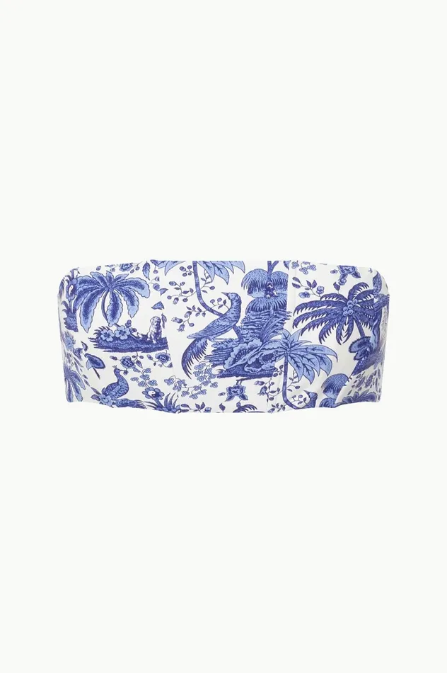 Women Bikinis STAUD STAUD MALA BIKINI TOP BLUE TOILE Women Bikinis STAUD STAUD MALA BIKINI TOP BLUE TOILE