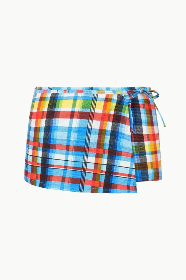Women Bikinis STAUD STAUD MIRA SWIM SKIRT MADRAS PLAID Women Bikinis STAUD STAUD MIRA SWIM SKIRT MADRAS PLAID