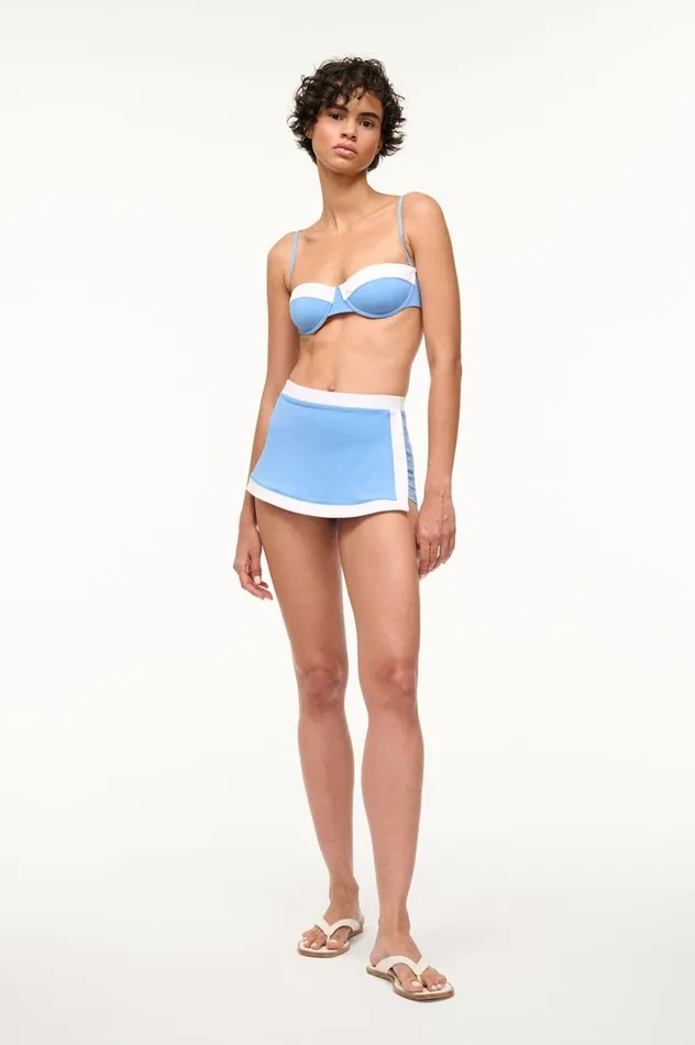 Women Bikinis STAUD STAUD NELL SWIM SKIRT AZURE WHITE
