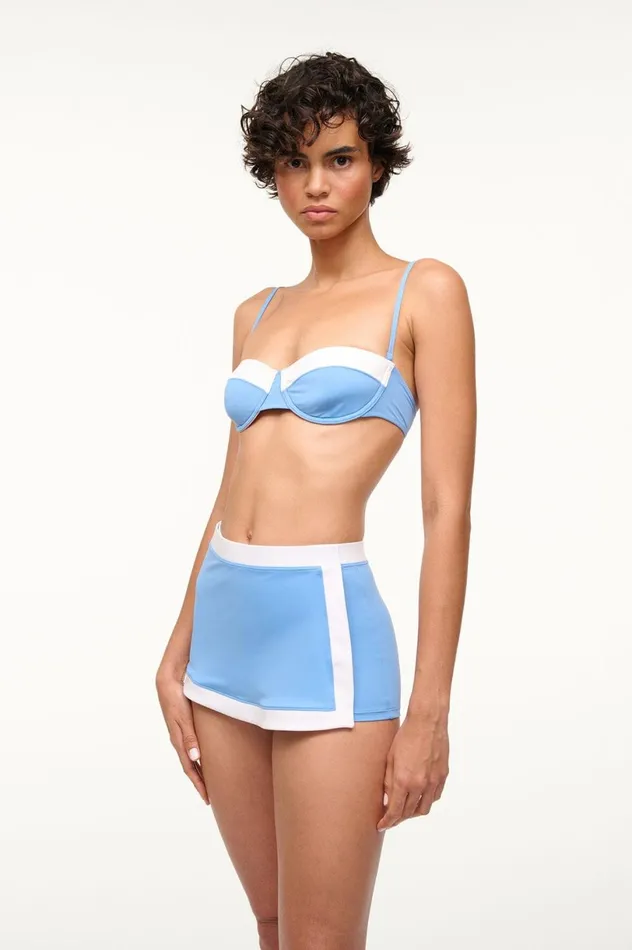 Women Bikinis STAUD STAUD NELL SWIM SKIRT AZURE WHITE Women Bikinis STAUD STAUD NELL SWIM SKIRT AZURE WHITE