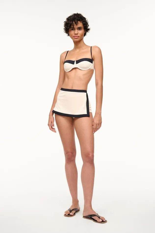 Women Bikinis STAUD STAUD NELL SWIM SKIRT IVORY BLACK